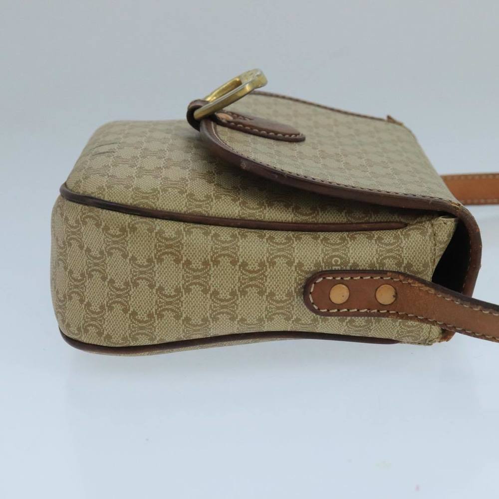 CELINE Macadam Canvas Shoulder Bag Beige Auth 104069 - Picture 3 of 16